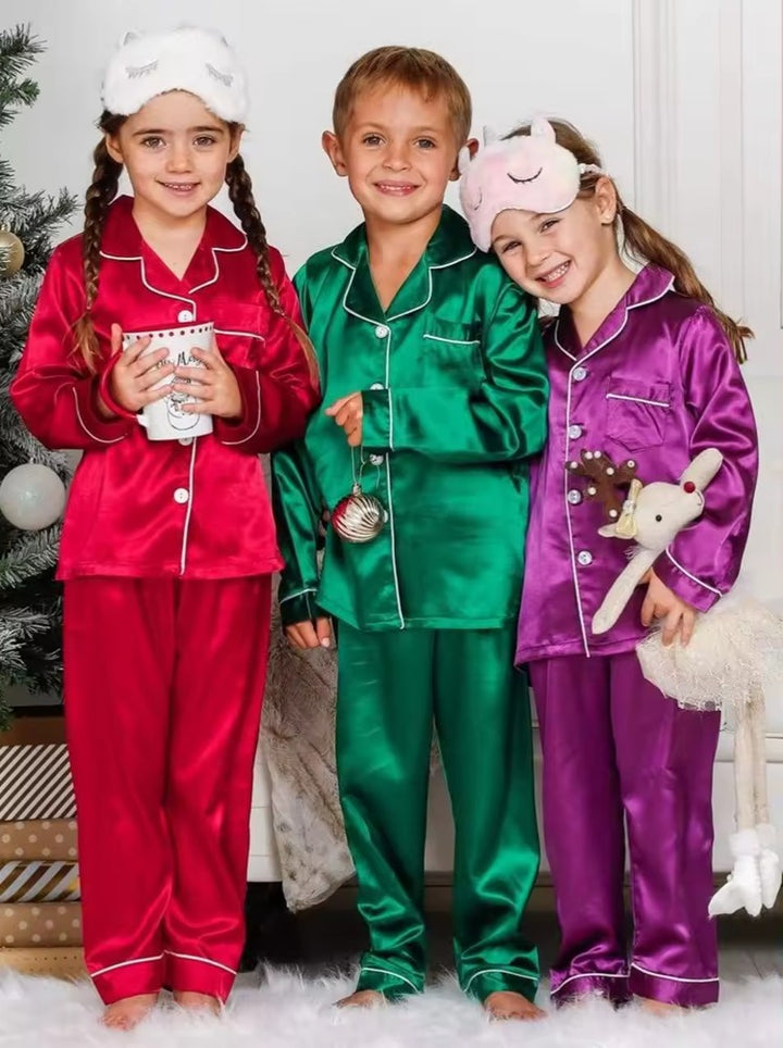 Custom Logo Silk Pajamas Sets Family Pure Silk Pyjamas Manufacturer
