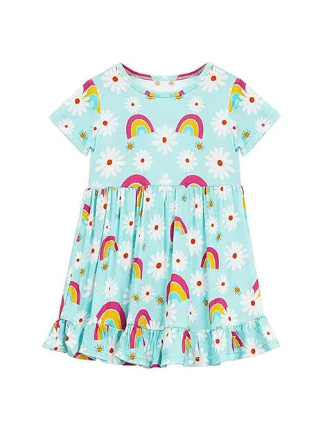 Bulk Buy Girls Dress Outfits 2-6T Bamboo Viscose Short Sleeve Dress