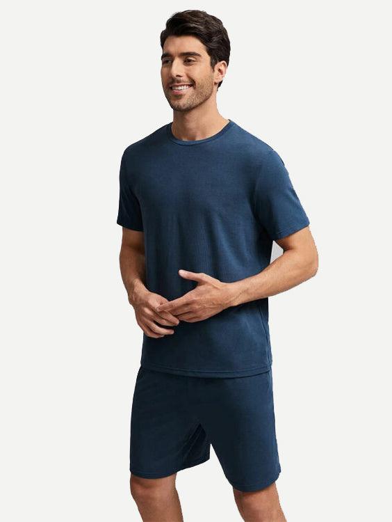 Classic Men Soft Bamboo Short Pj Sleepwear Pajamas Set - Glamour Bamboo Pajamas