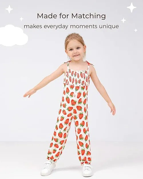 Custom Full Printing Girl's Sleeveless Bamboo Romper Wholesale