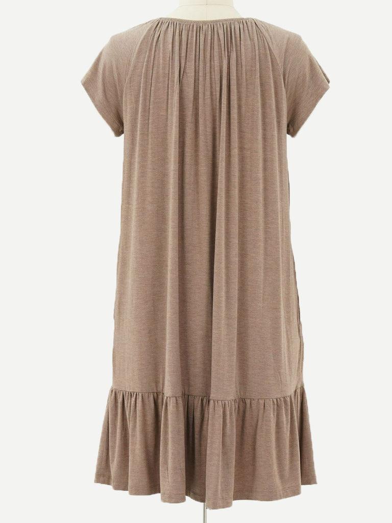 Short Sleeves with Pleated Nightgown for Women Pajamas Manufacturer
