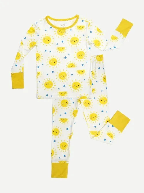 Custom Bamboo Kids Pajama Set Baby Kid 2 PCS Short Sleeve Pants Pjs