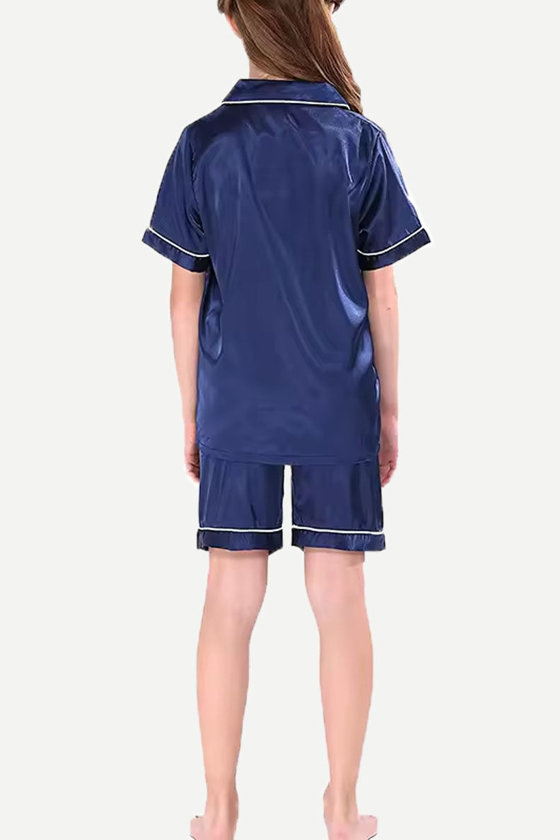 Two Pieces Short Pajamas Silk Pajama For Kids Customizable Manufacturer