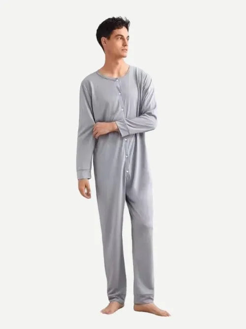 Men's Grey Onesie Jumpsuits Mens Loungewear Bulk Sale