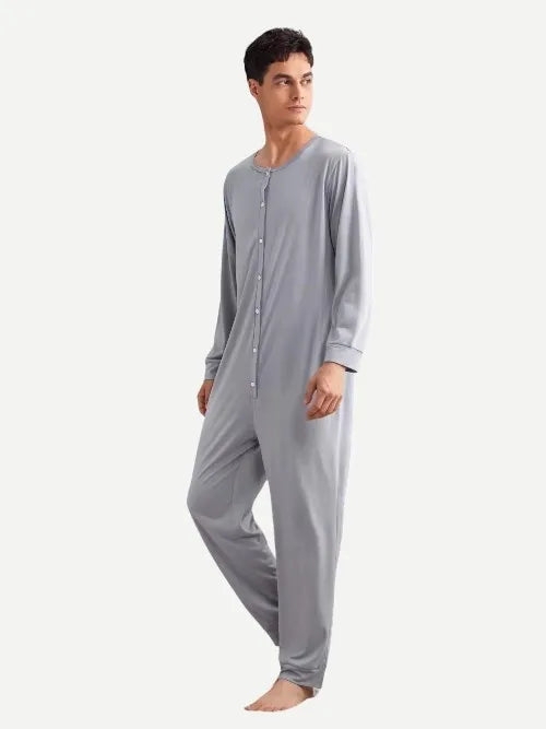 Men's Grey Onesie Jumpsuits Mens Loungewear Bulk Sale