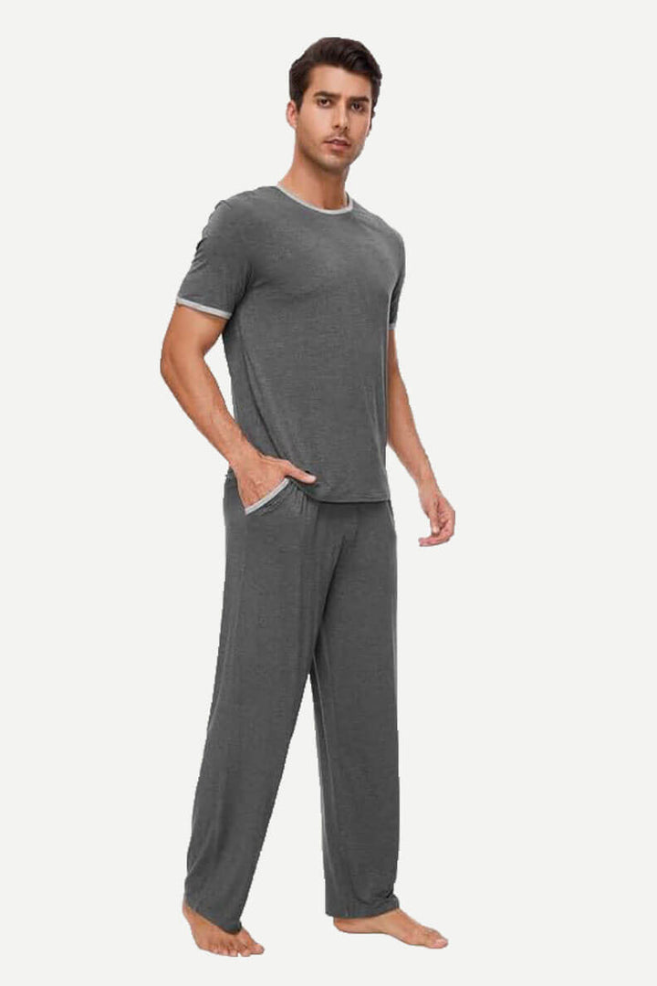 Wholesale Bamboo Cotton Night Wear Short Sleeves For Men