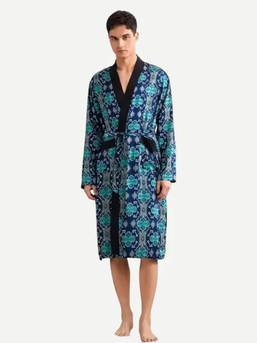 Wholesale Belted Long Cotton Bathrobes Mens Kimono Robes Supplier