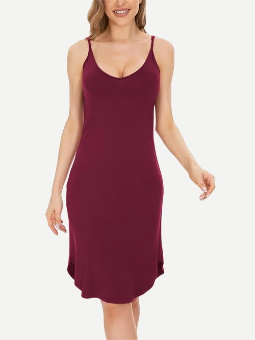 Fitted Spaghetti Strap Midi Dress Custom Nightgown