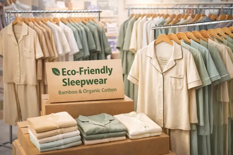 Eco-friendly sleepwear made from organic cotton and bamboo for wholesale retail buyers