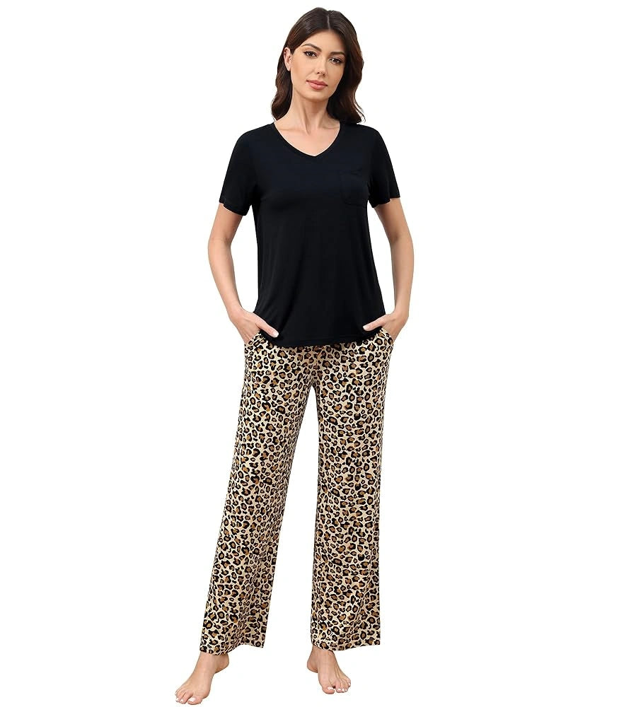 Black Top+Leopard Tan Pants