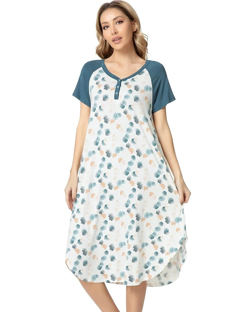 Women's Printed Short Sleeve Nightgown