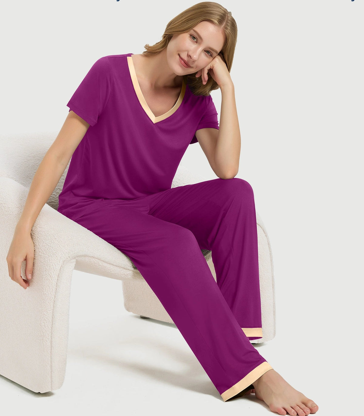 Women's V-Neck Short Pajama Set