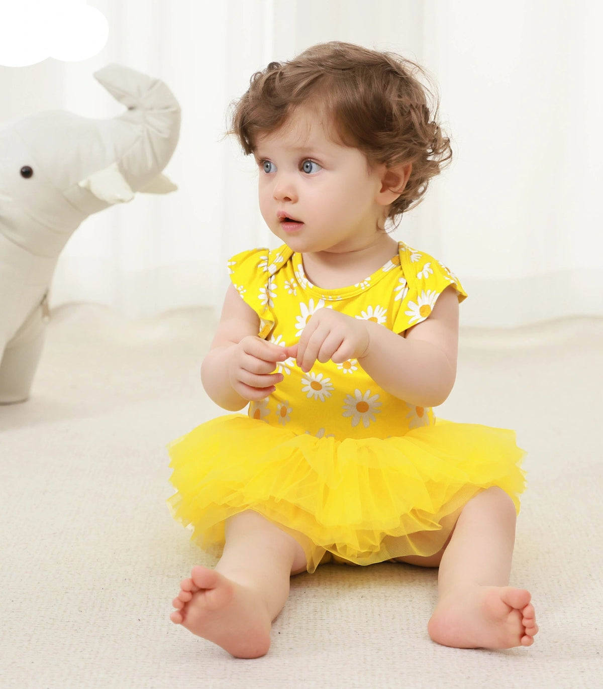 Girls' Floral Ruffle Bodysuit Dress