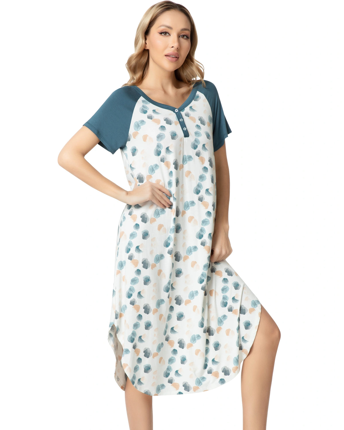 Women's Printed Short Sleeve Nightgown