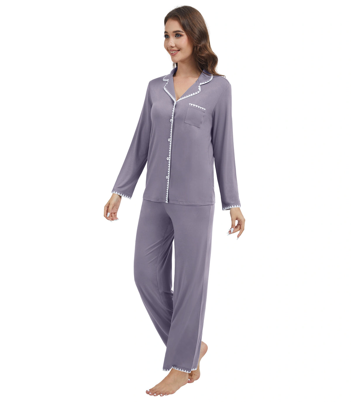 Women Piping Pajama Sets