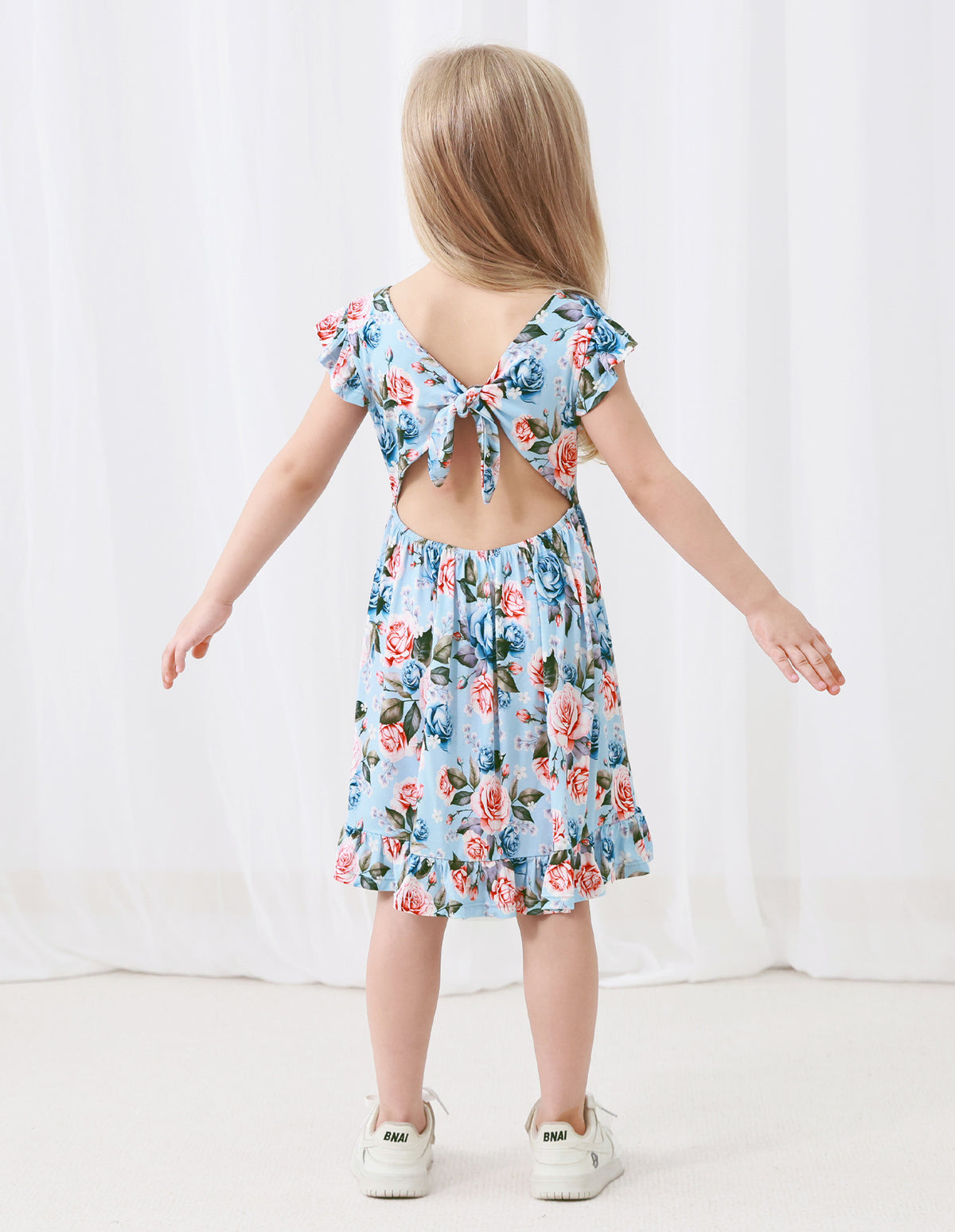 Tie Back Ruffled Twirl Dress