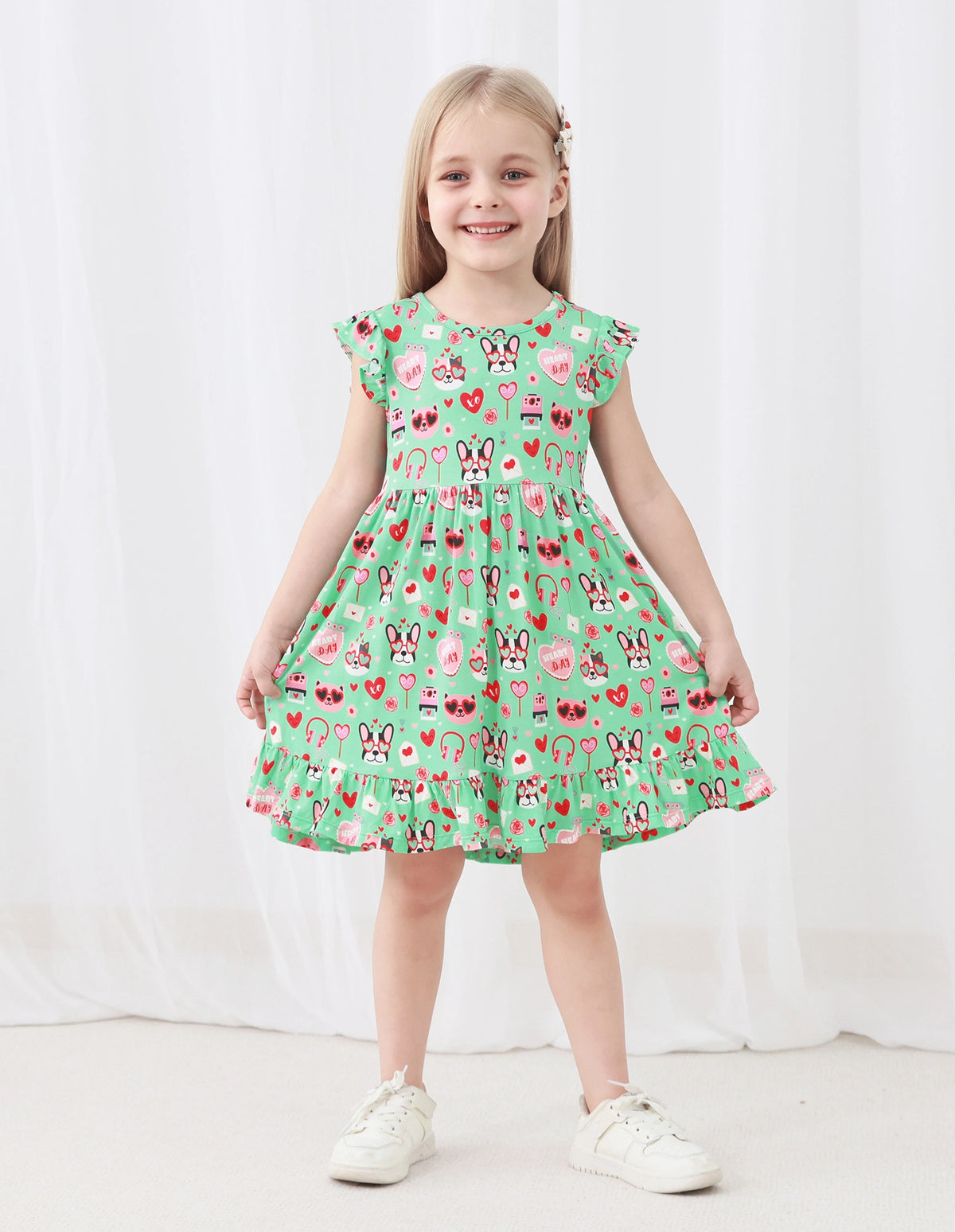 Short Sleeve Ruffled Lovely Dress