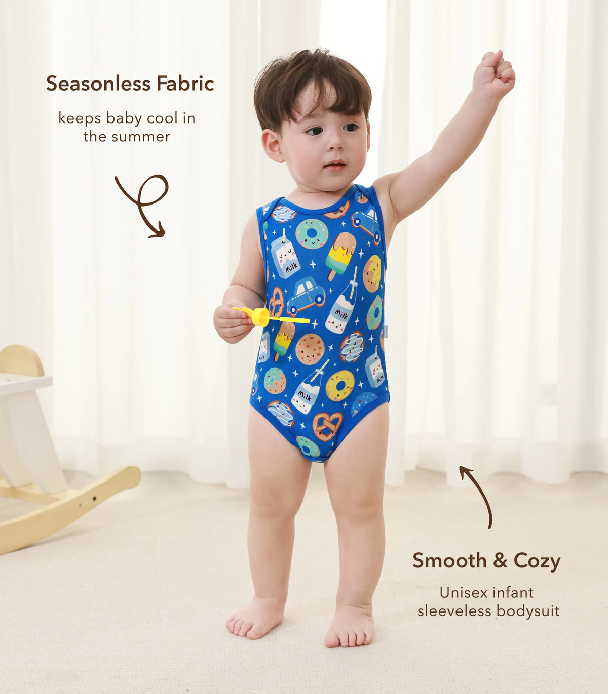 2 Pcs Boy One-piece Bodysuit