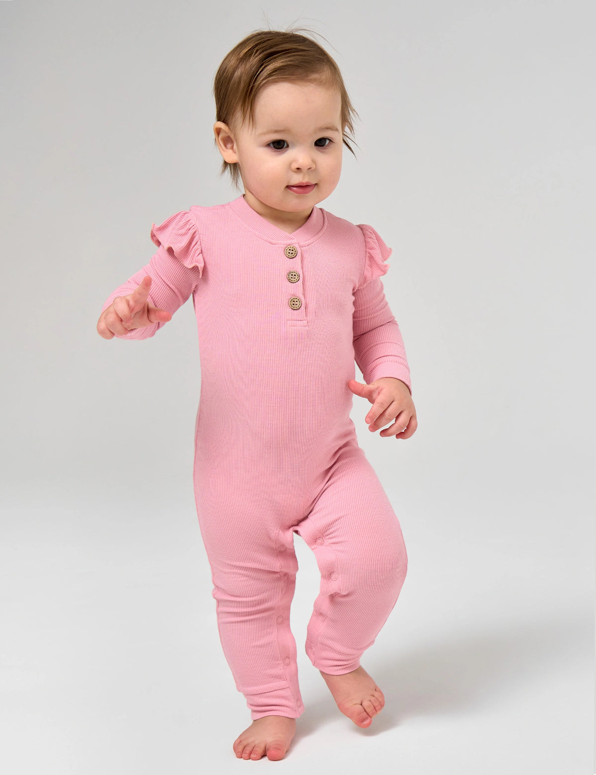 Baby Pink Long Sleeve Romper