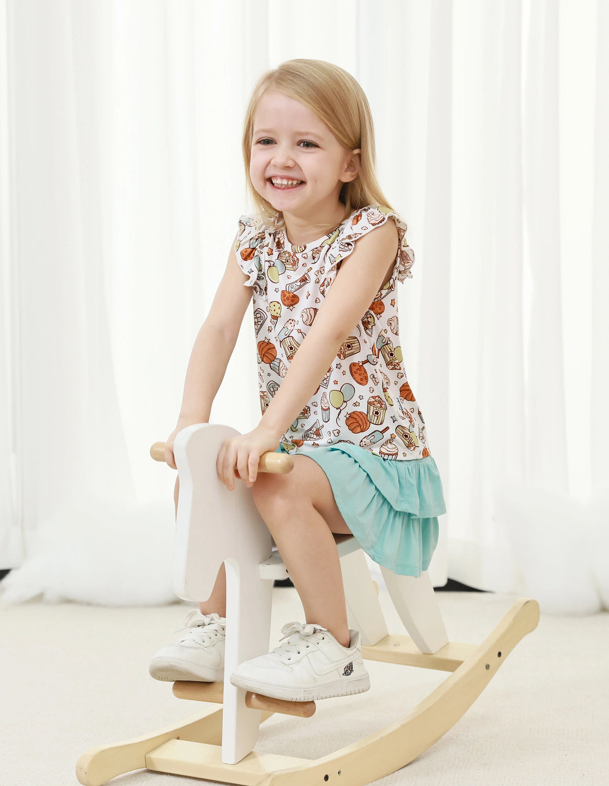 Ruffle Sleeve Top & Tiered Skirt Set
