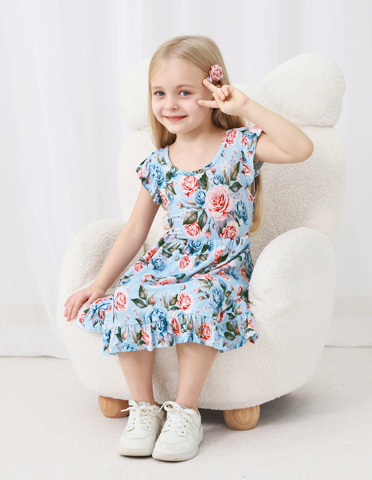Tie Back Ruffled Twirl Dress