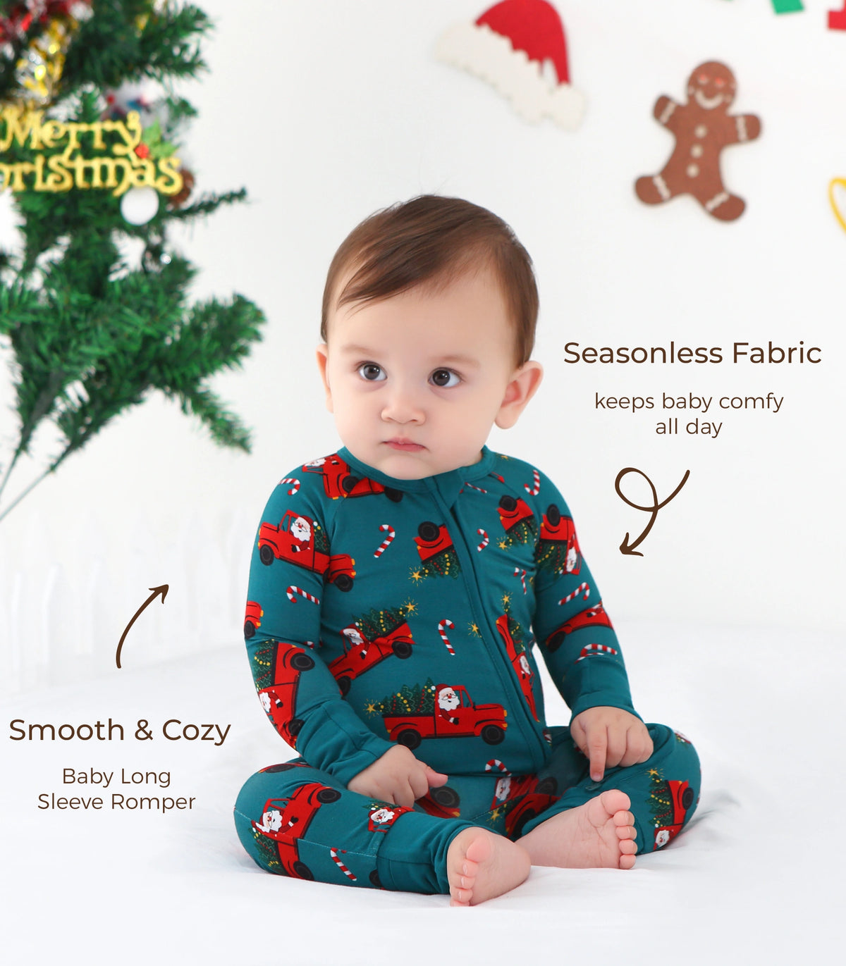 Santa Car Bamboo Romper
