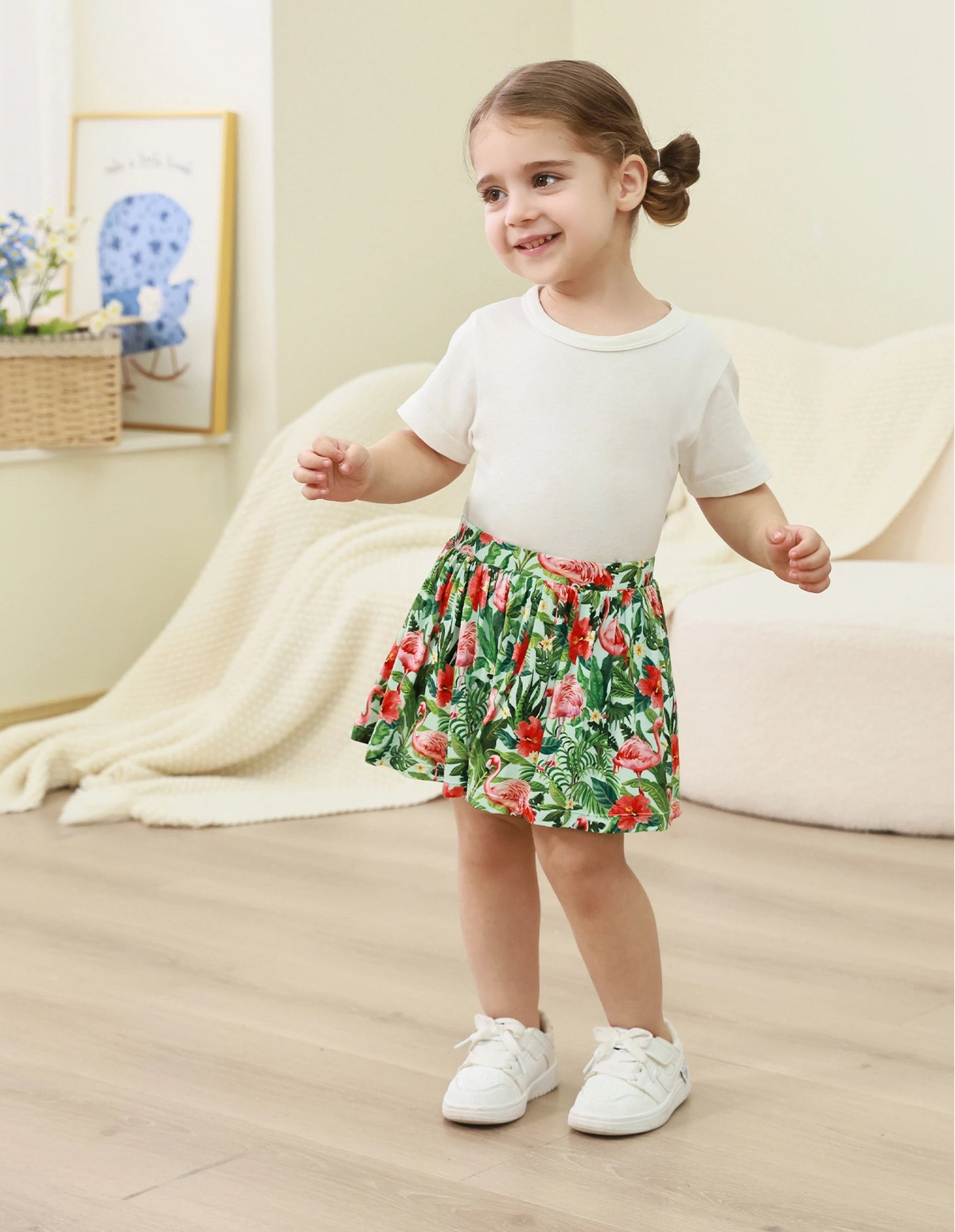Cute Floral Girl Skirt