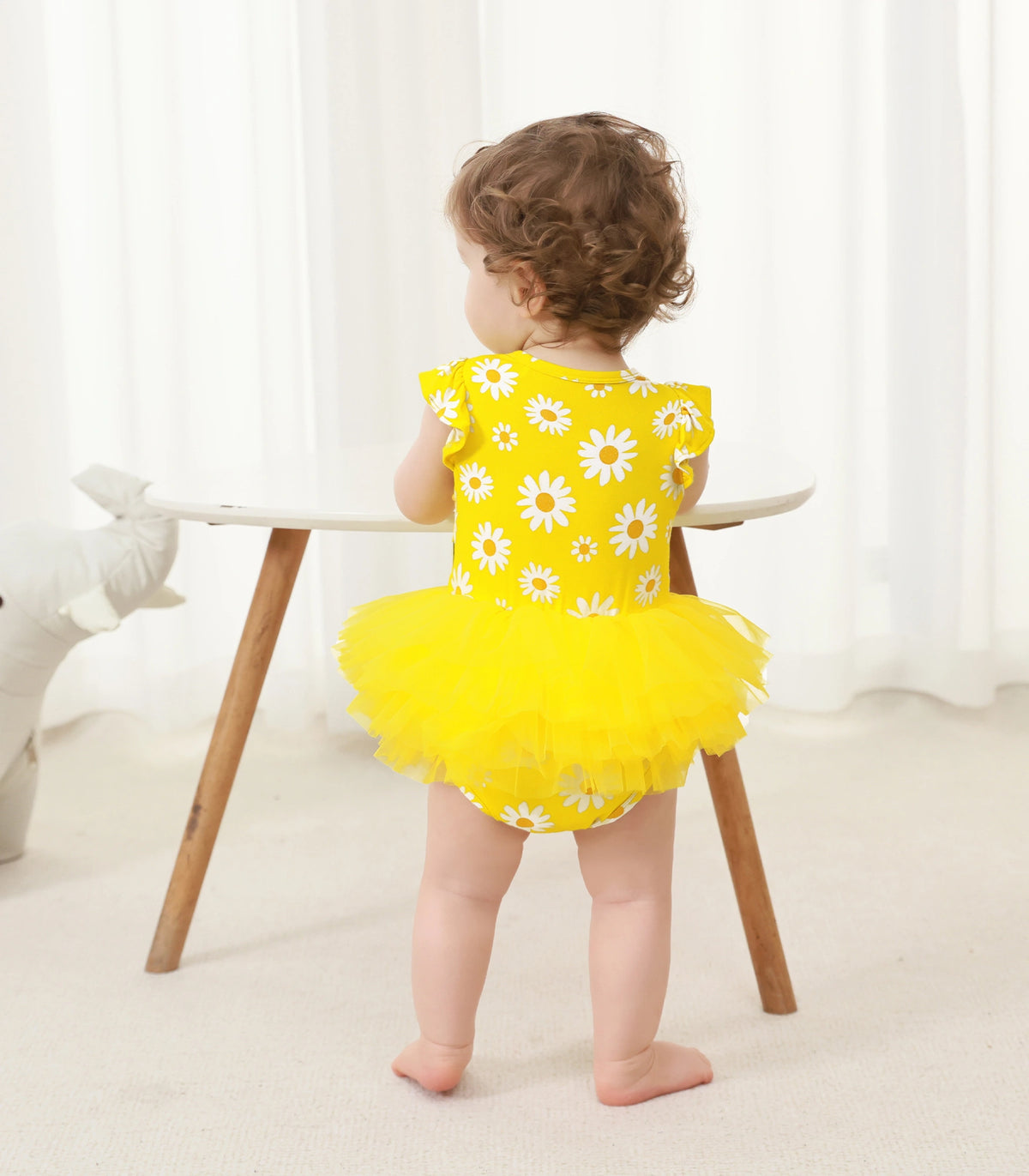 Girls' Floral Ruffle Bodysuit Dress