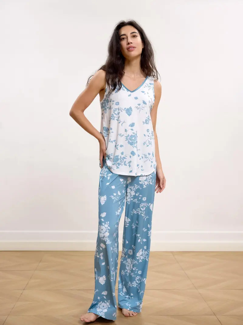bamboo sleeveless pyjama lounge set soft breathable sleepwear