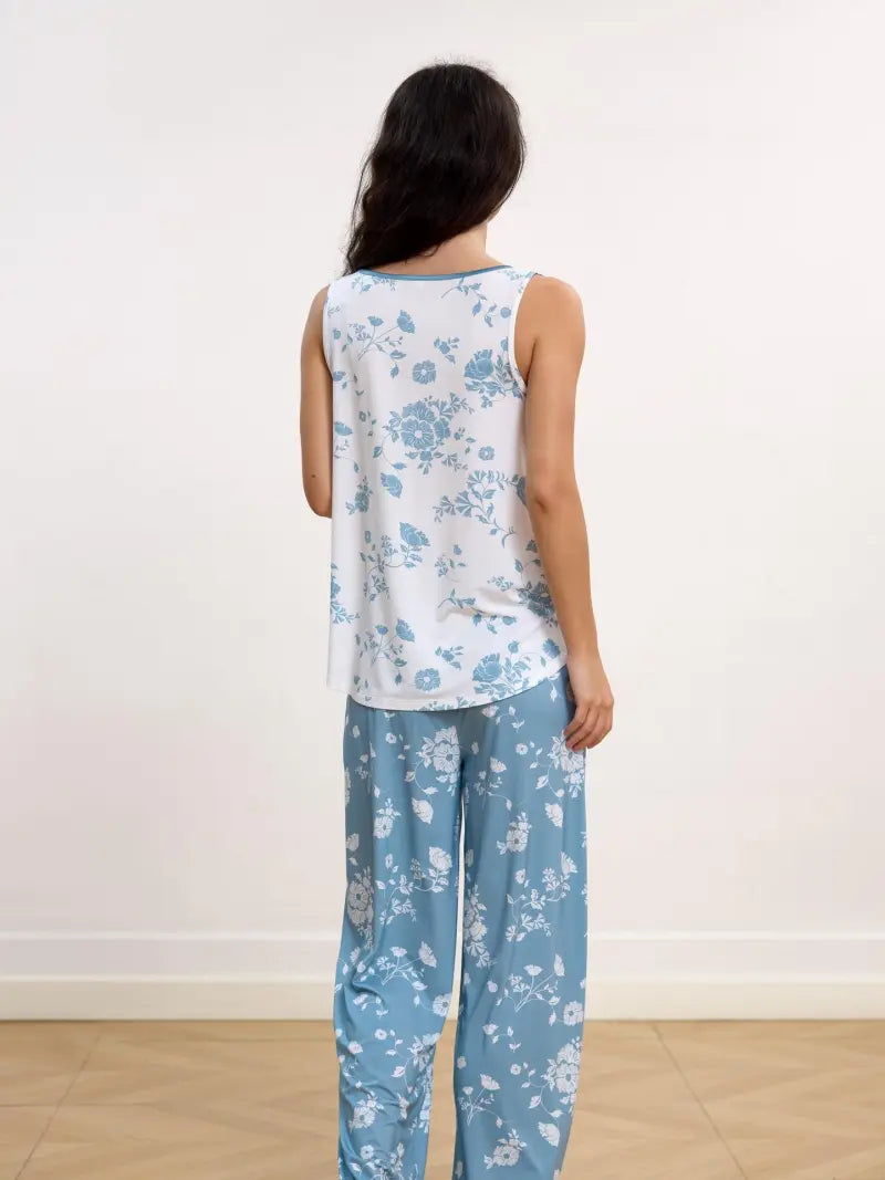 bamboo lounge wear set sleeveless pajamas bulk supplier