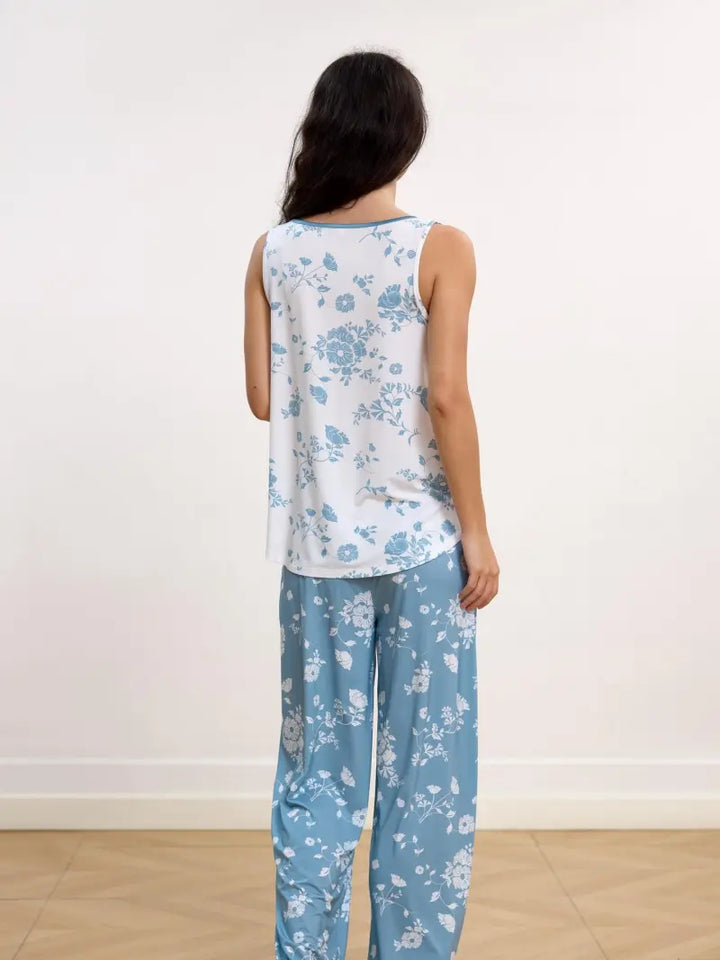bamboo lounge wear set sleeveless pajamas bulk supplier