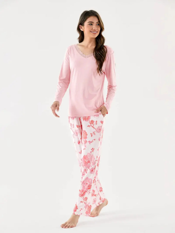breathable bamboo lace pajama set comfortable women sleepwear