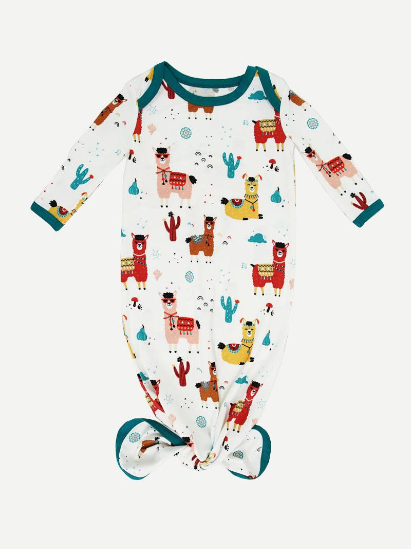 Custom Manufacturer Babies Buddlers Knotted Gown Bamboo Pajamas