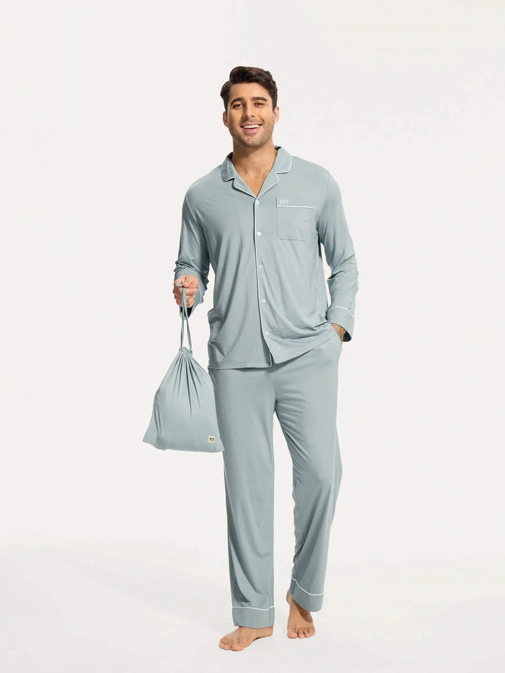 Wholesale men’s bamboo viscose long sleeve pajama sets