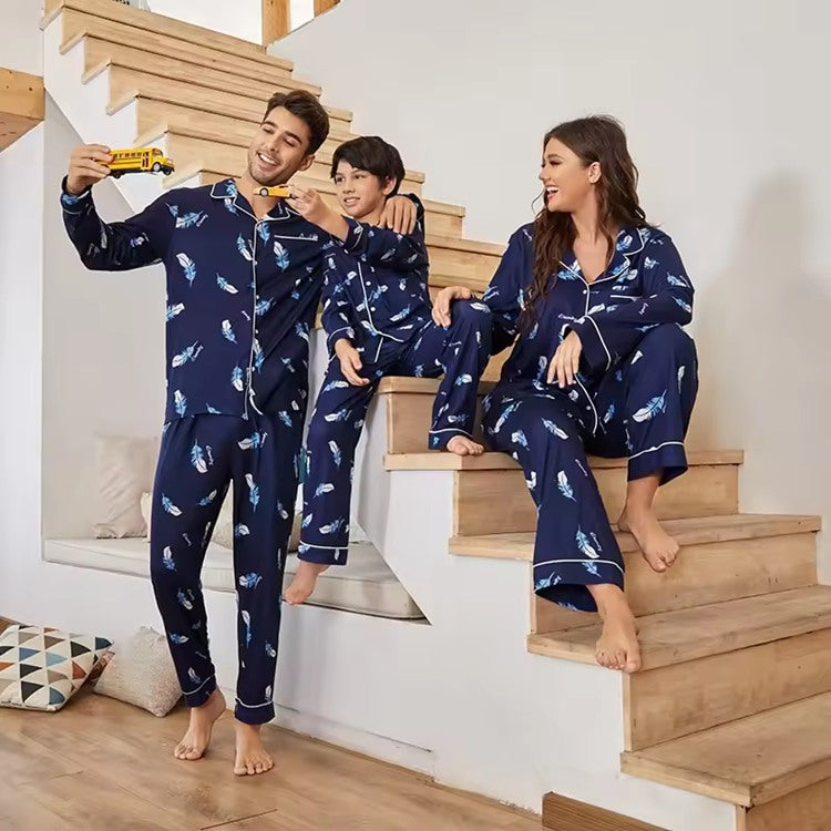 Custom Cozy Long Lounge Wear Matching Pyamas Family Bamboo Pajama Sets