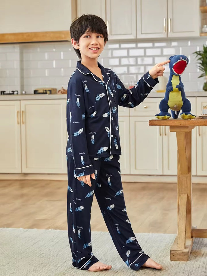 Custom Cozy Long Lounge Wear Matching Pyamas Family Bamboo Pajama Sets