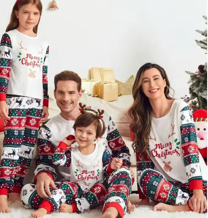 Custom Lounge Wear Christmas Pajamas Family Bamboo Pajama Sets