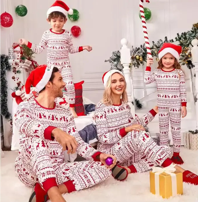 Custom Lounge Wear Christmas Pajamas Family Bamboo Pajama Sets