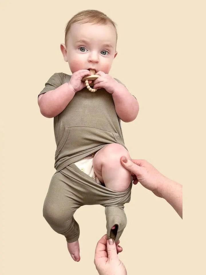 factory wholesale bamboo front Opening baby romper