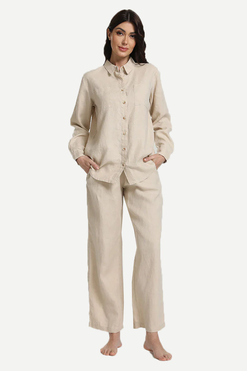 Hemp Casual Long-sleeve Pajamas Loungewear Manufacturer- 2213810183