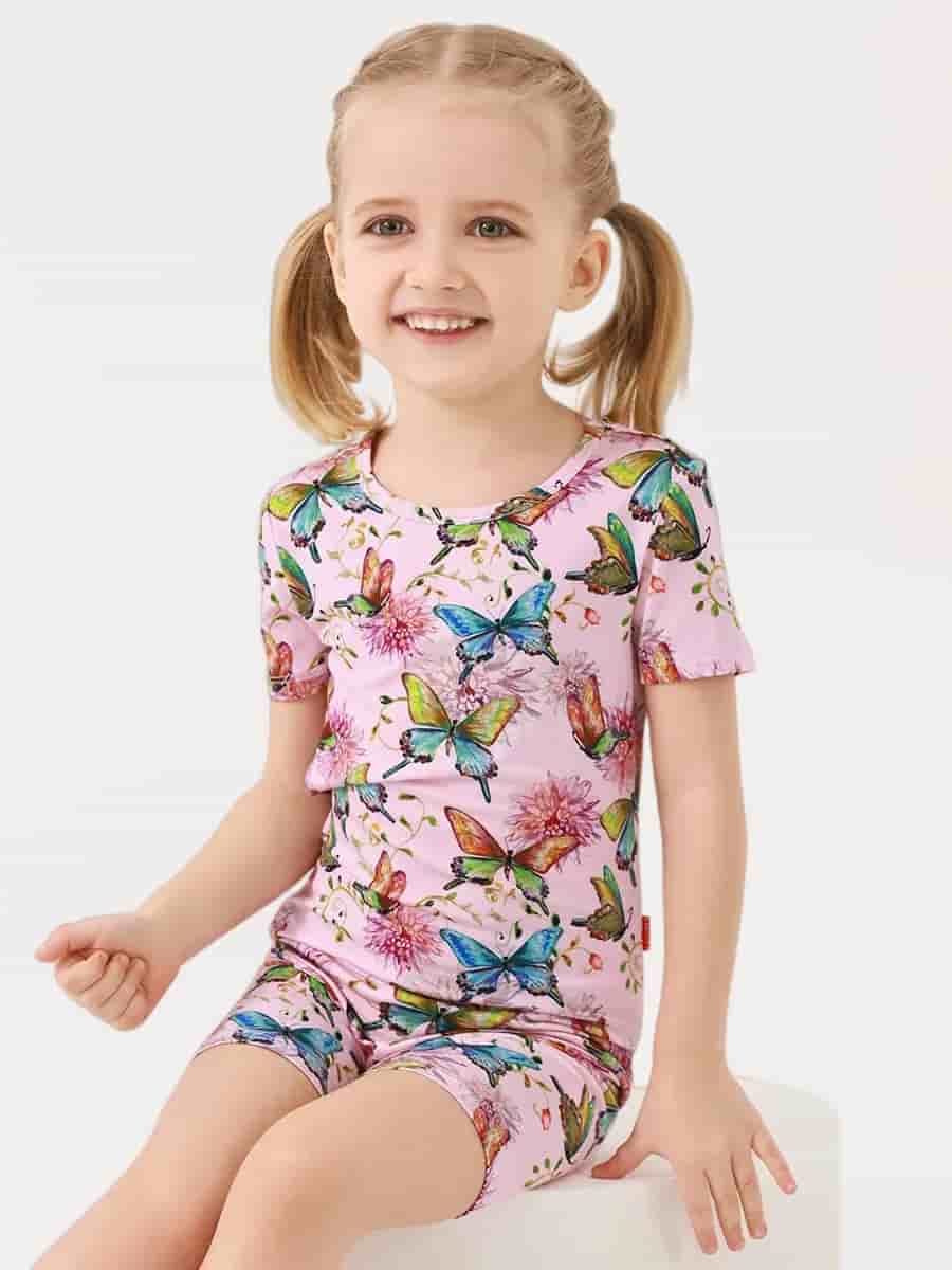 Two Pieces Short Sleeves Pajamas Kids Pyjama Manufacturer