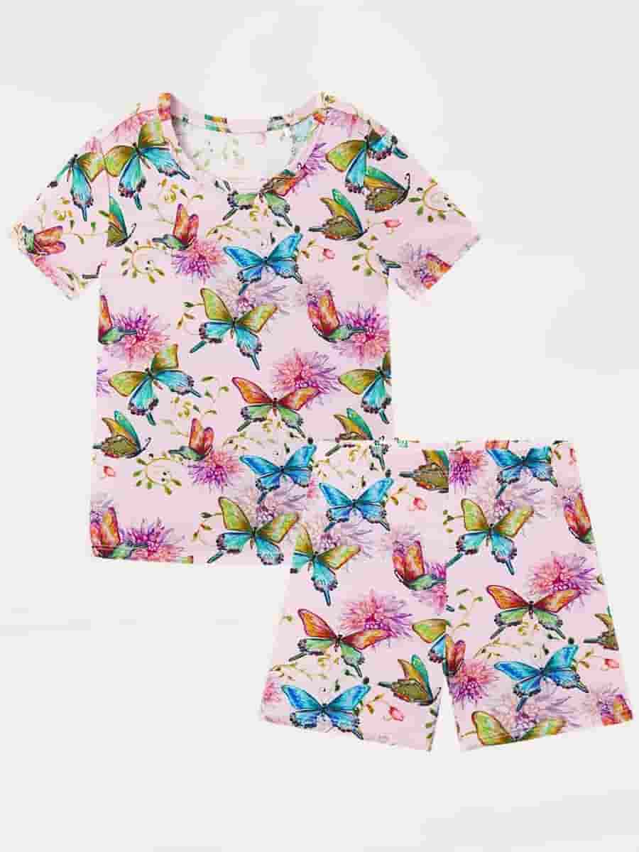 Two Pieces Short Sleeves Pajamas Kids Pyjama Manufacturer