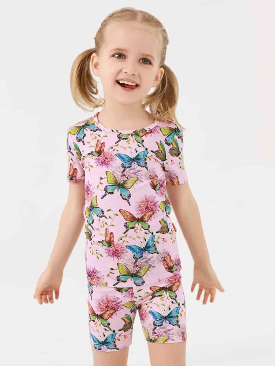 Two Pieces Short Sleeves Pajamas Kids Pyjama Manufacturer