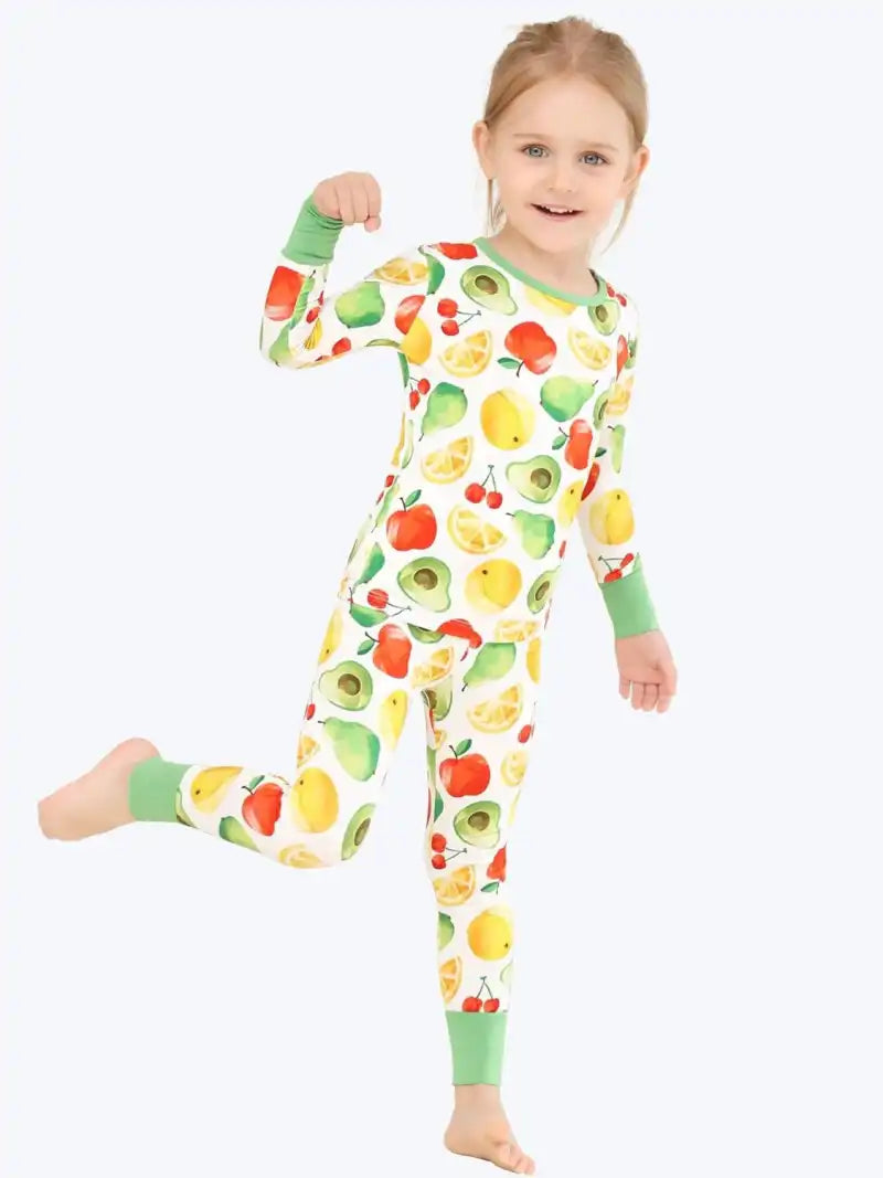 Custom Print Sleepwear | Fruit Kids Bamboo Pajamas Manufacturer