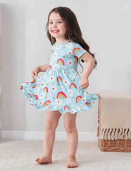 Bulk Buy Girls Dress Outfits 2-6T Bamboo Viscose Short Sleeve Dress