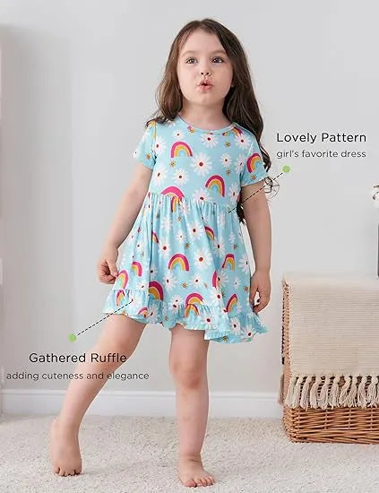 Bulk Buy Girls Dress Outfits 2-6T Bamboo Viscose Short Sleeve Dress