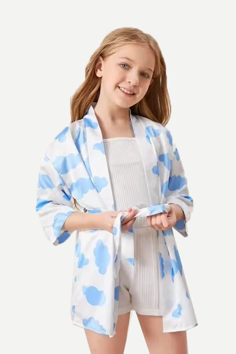 Full Print Children Spa Robe Custom Wholesale Kids Girl Bath Robe