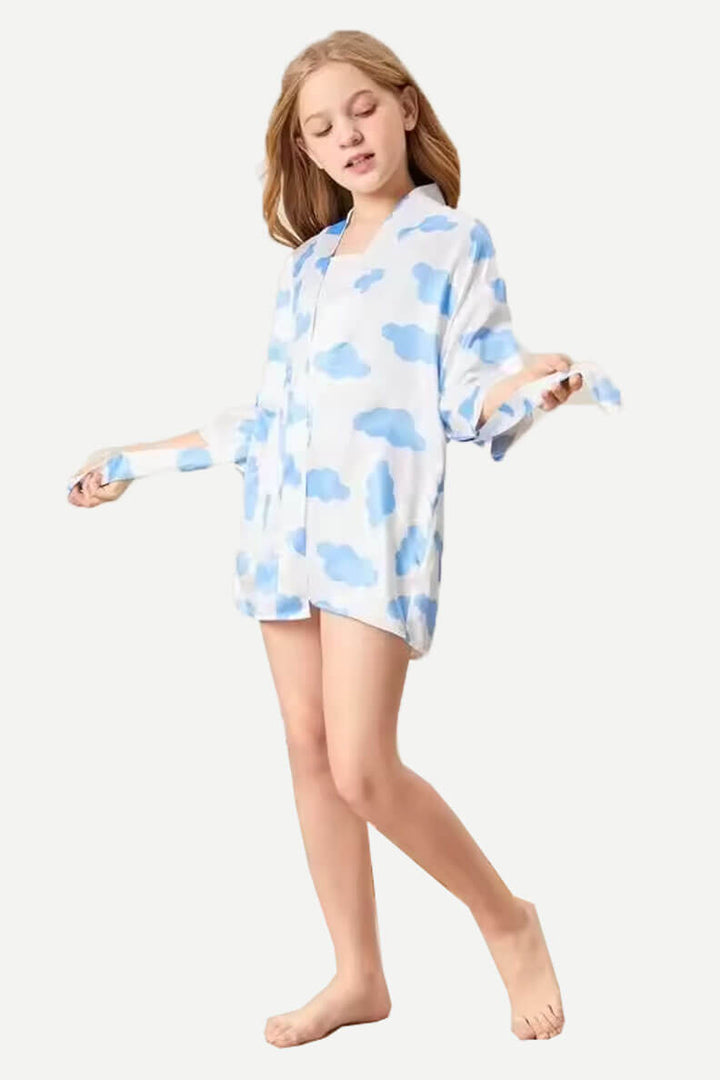 Full Print Children Spa Robe Custom Wholesale Kids Girl Bath Robe