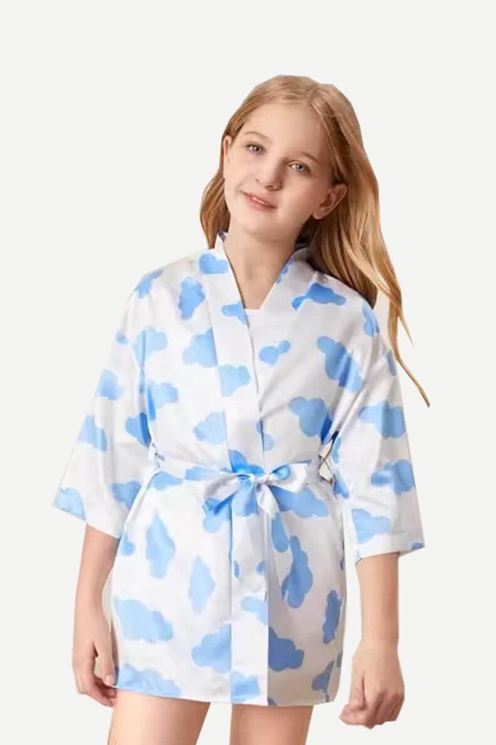 Full Print Children Spa Robe Custom Wholesale Kids Girl Bath Robe