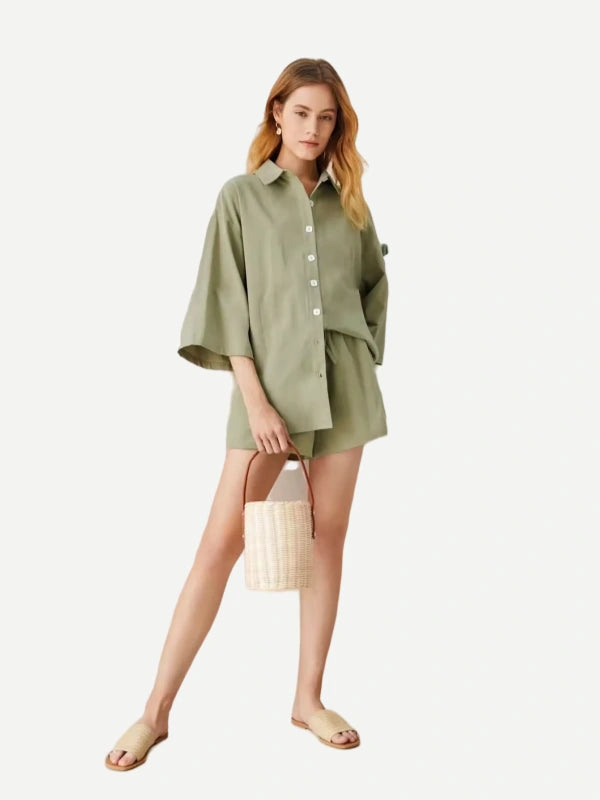 Linen Pyjamas Wholesale Women Linen Sleepwear Factory